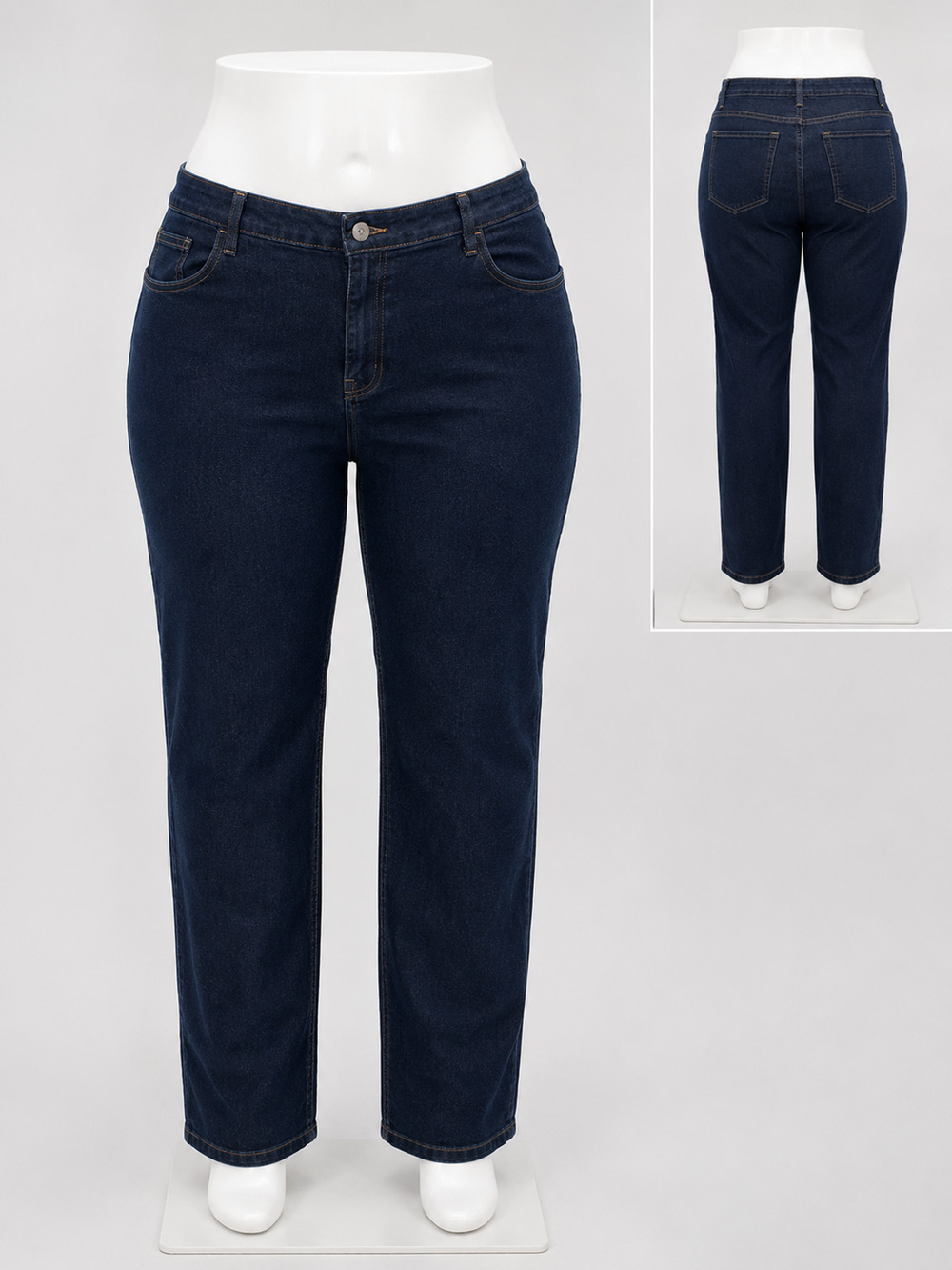 Riders Lee Straight Leg Dark Wash Stretch Jeans Classic Denim Women 22W Long